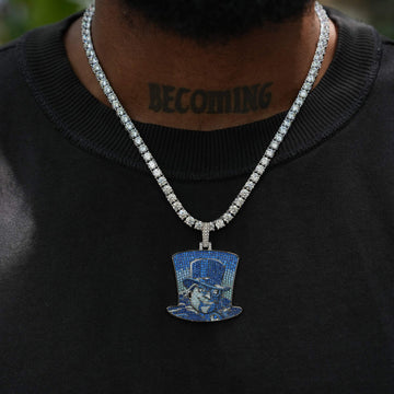 Penguin Top Hat Official DC Comics Pendant in White Gold