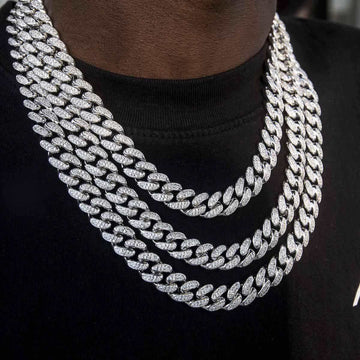 Diamond Cuban Link Chain in White Gold - 12mm - The GLD Shop