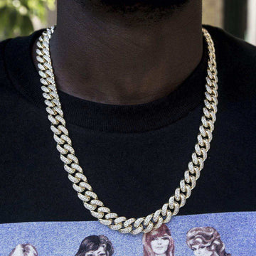 Diamond Cuban Link Chain in Yellow Gold - 12mm - The GLD Shop