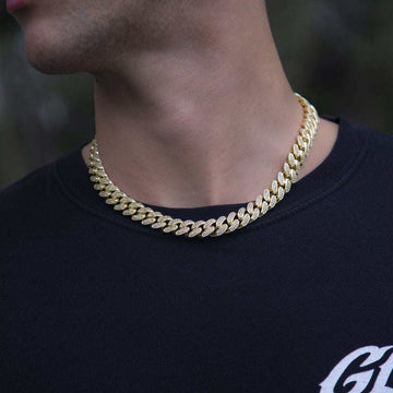 Diamond Cuban Link Chain in Yellow Gold - 12mm - The GLD Shop