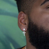 Pendientes de cruz con diamantes GLD en oro blanco