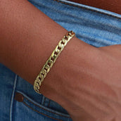 Figaro Bracelet in Yellow Gold
