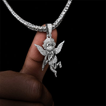 Dije de Ángel Enmascarado en Oro Blanco