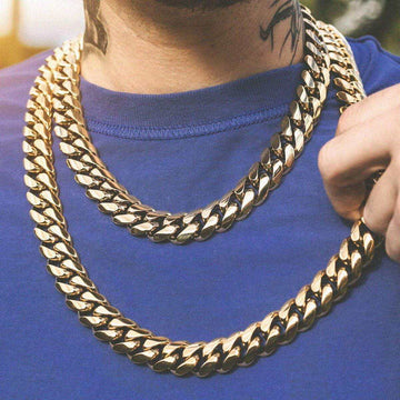 GLD Signature Cuban in Yellow Gold- 19mm - The GLD Shop