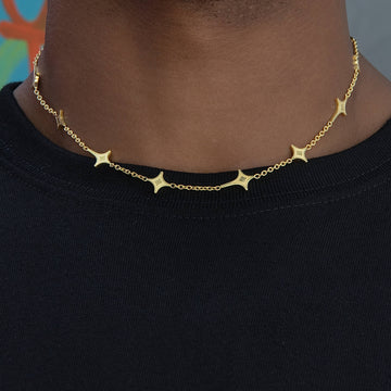 GLD Star Adjustable Chain Necklace in Yellow Gold