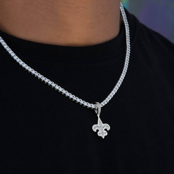New Orleans Saints Official NFL Micro Logo Solid Pendant in White Gold