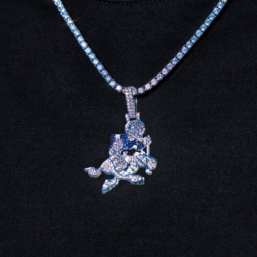 Colgante con el logotipo vintage oficial de los Dallas Cowboys de la NFL en oro blanco