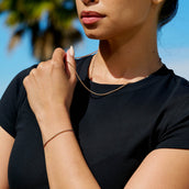 Palm Chain Necklace + Bracelet Bundle in Rose Gold - 2mm
