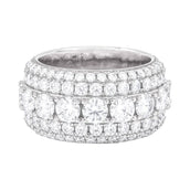 Moissanite 5 Layer Diamond Band Ring in Sterling Silver