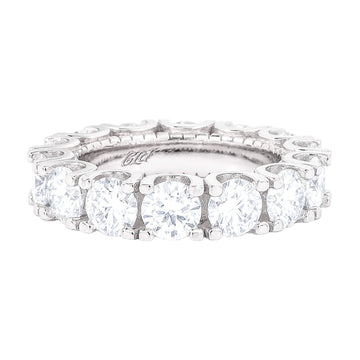 Moissanite Diamond Band Ring in Sterling Silver - 5mm