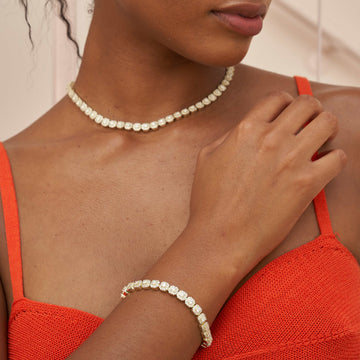 Pulsera de tenis con micro engaste - Oro amarillo
