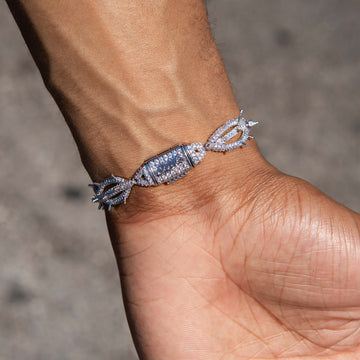 Iced Crown of Thorns Chain + Bracelet Bundle in White Gold