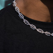 Iced Crown of Thorns Chain in White Gold