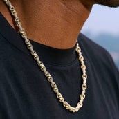 Iced Plain Ball Chain Necklace in Yellow Gold - 6mm