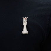 Iced Chess Queen Brooch in White Gold