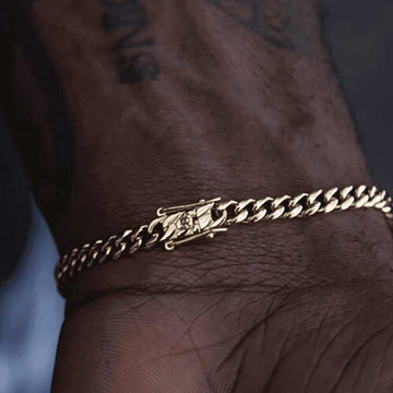 Pulsera cubana de Miami de oro amarillo - 5 mm