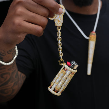 Encendedor It's Lit con funda y clip, color oro amarillo