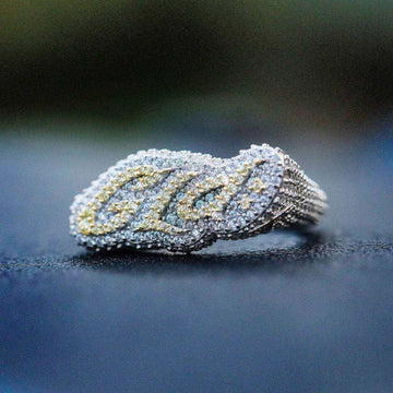 Limited Edition GLD Logo Ring - White Gold Vermeil