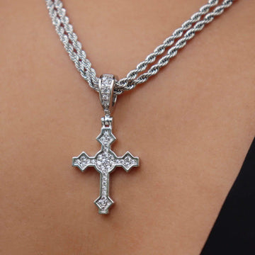 Micro Celtic Cross in White Gold