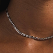3MM Micro Cuban in White Gold