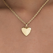Micro Simple Heart Pendant + 2MM Rope Necklace Bundle in Yellow Gold