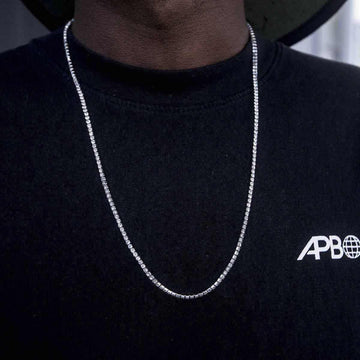 Micro Tennis Necklace in White Gold - The GLD Shop