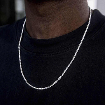 Micro Tennis Necklace in White Gold - The GLD Shop