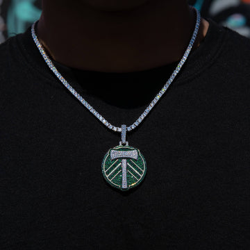Portland Timbers Official MLS Logo Pendant in White Gold
