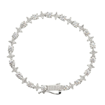 Moissanite Round Stone Star Tennis Bracelet in Sterling Silver - 6mm