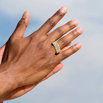 Anillo Eternidad Apilable Multicolor en Vermeil de Oro Amarillo