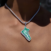 Boston Celtics Official NBA Sneaker Pendant in White Gold