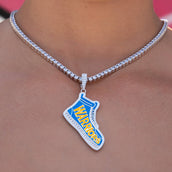 Golden State Warriors Official NBA Sneaker Pendant in White Gold