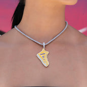 Los Angeles Lakers Official NBA Sneaker Pendant in White Gold
