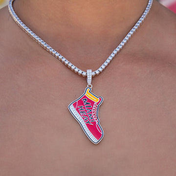 Miami Heat Official NBA Sneaker Pendant in White Gold
