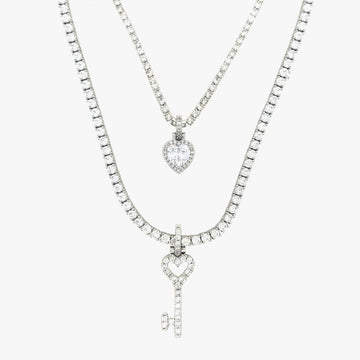 Set de Llaves de mi Corazón en Oro Blanco