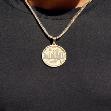 Colgante de moneda oficial de la NFL de los Buffalo Bills en oro amarillo
