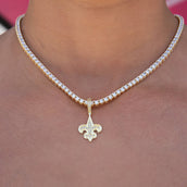 New Orleans Saints Official NFL Micro Logo Solid Pendant in Yellow Gold