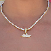 Micro New York Jets Official NFL Logo Pendant in Yellow Gold