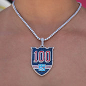 New York Rangers Official NHL Centennial Logo Pendant in White Gold