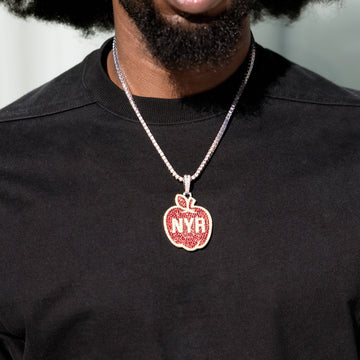 Colgante con el logotipo de los New York Rangers oficial de la NHL Winter Classic Apple en oro blanco
