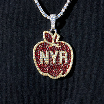 Colgante con el logotipo de los New York Rangers oficial de la NHL Winter Classic Apple en oro blanco