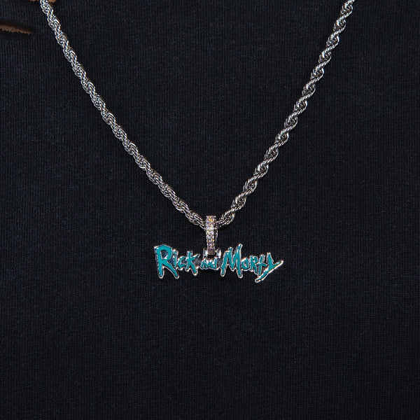 Rick & Morty Official Warner Bros. Pendant in White Gold