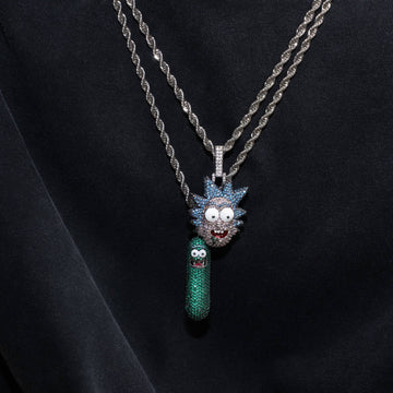 Rick & Morty Rick Head Official Warner Bros. Pendant in White Gold