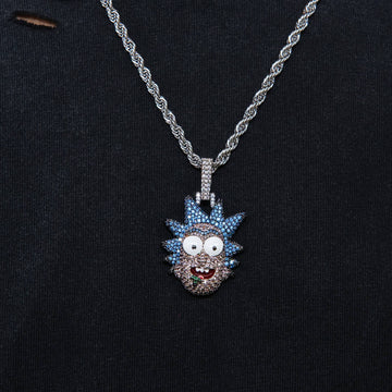 Rick & Morty Rick Head Official Warner Bros. Pendant in White Gold