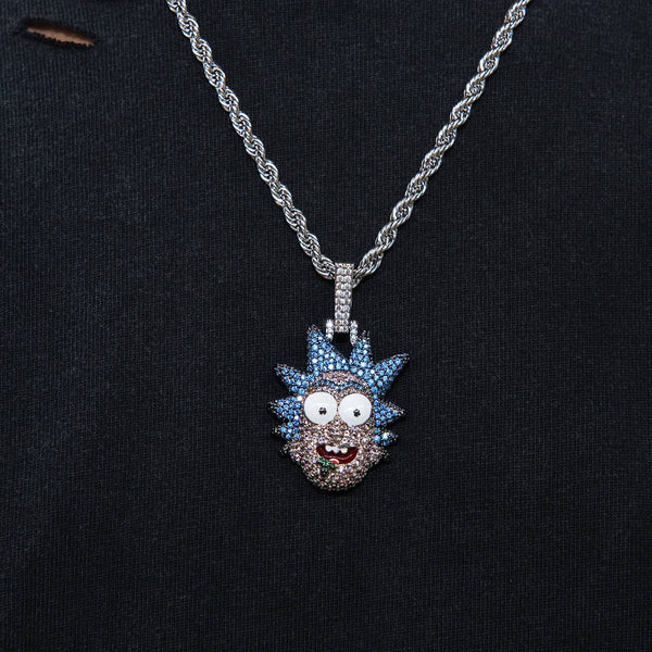 Rick & Morty Rick Head Official Warner Bros. Pendant in White Gold