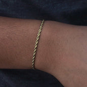 Rope Bracelet in Yellow Gold (Adjustable)- 2mm