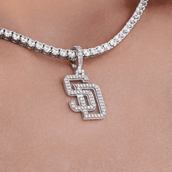 San Diego Padres Micro Pendant in White Gold