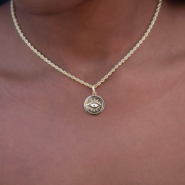 Small Coin Evil Eye Pendant - The GLD Shop