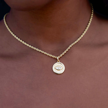 Small Coin Evil Eye Pendant