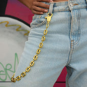 Square Link Pant Chain in Yellow Gold - 15MM